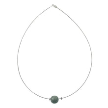 Load image into Gallery viewer, Minimalist Jade Pendant Necklace on Stainless Steel - Trajectory | NOVICA