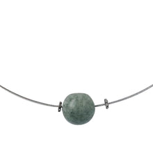 Load image into Gallery viewer, Minimalist Jade Pendant Necklace on Stainless Steel - Trajectory | NOVICA