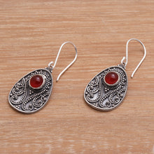 Load image into Gallery viewer, Handmade Carnelian and Sterling Silver Dangle Earrings - Sunset Dream | NOVICA