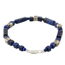 Load image into Gallery viewer, Lapis Lazuli and Silver Beaded Bracelet from Thailand - Indigo Dream | NOVICA