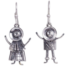 Load image into Gallery viewer, Sterling Silver Dangle Earrings of Andean People from Peru - Cuzco Love | NOVICA
