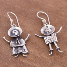 Load image into Gallery viewer, Sterling Silver Dangle Earrings of Andean People from Peru - Cuzco Love | NOVICA