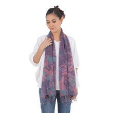 Load image into Gallery viewer, Tied-Dyed Cotton Wrap Scarf in Pink and Purple from Thailand - Fantastic Colors | NOVICA
