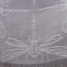 Load image into Gallery viewer, Baby Alpaca and Silk Blend Grey Dragonfly Reversible Scarf - Dragonfly in Pearl Grey | NOVICA