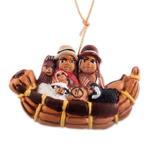 Load image into Gallery viewer, 3 Ceramic Christmas Ornaments with Peruvian Nativity Scenes - Peruvian Nativities | NOVICA
