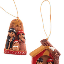 Load image into Gallery viewer, 4 Ceramic Christmas Ornaments with Ayacucho Nativity Scenes - Ayacucho Nativities | NOVICA