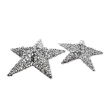 Load image into Gallery viewer, Handmade Eco-Friendly Plastic Star Wall Art (Pair) - Woven Stars | NOVICA