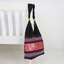 Load image into Gallery viewer, Elephant Cotton Blend Shoulder Bag in Ruby from Thailand - Thai Elephants in Ruby | NOVICA