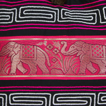 Load image into Gallery viewer, Elephant Cotton Blend Shoulder Bag in Ruby from Thailand - Thai Elephants in Ruby | NOVICA