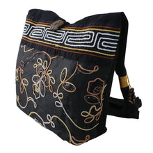 Load image into Gallery viewer, Floral Cotton Shoulder Bag from Thailand - Floral Nighttime | NOVICA