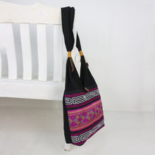 Load image into Gallery viewer, Cotton Blend Shoulder Bag in Pink from Thailand - Charming Diamonds | NOVICA