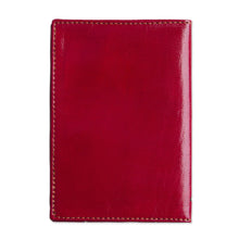 Load image into Gallery viewer, Red Leather Passport Cover with Hand Painted Flowers - Lovely Traveler in Red | NOVICA