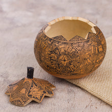 Load image into Gallery viewer, Hand Carved Andean Trilogy Sun and Moon Gourd Decorative Box - Andean Trilogy | NOVICA