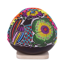 Load image into Gallery viewer, Colorful Bird and Flowers Hand Painted Gourd Napkin Holder - Bright Song | NOVICA