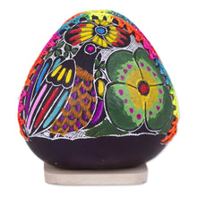 Load image into Gallery viewer, Colorful Bird and Flowers Hand Painted Gourd Napkin Holder - Birdsong Garden | NOVICA