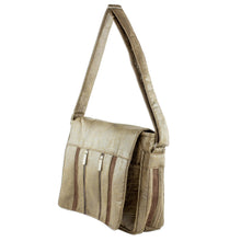 Load image into Gallery viewer, Handcrafted Brown Faux Leather Messenger Bag from Costa Rica - Elegant Combination | NOVICA