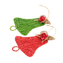 Load image into Gallery viewer, Handcrafted Natural Fiber Bell Holiday Ornaments (Set of 4) - Joyous Bells | NOVICA