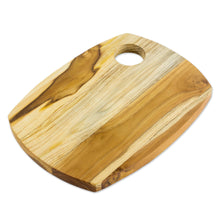 Load image into Gallery viewer, Handcrafted Teak Wood Carving Board with Grooves - Presentation | NOVICA
