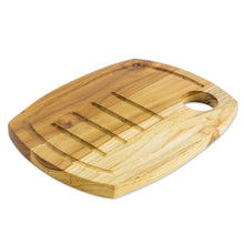 Load image into Gallery viewer, Handcrafted Teak Wood Carving Board with Grooves - Presentation | NOVICA