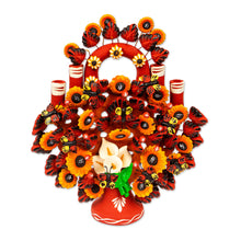 Load image into Gallery viewer, Handcrafted Ceramic Blooming Tree with Butterflies - Calla Lily Tree | NOVICA