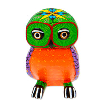 Load image into Gallery viewer, Handcrafted Copal Wood Alebrije Owl Figurine from Mexico - Owl Joy | NOVICA