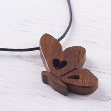 Load image into Gallery viewer, Butterfly Pendant Necklace with Recycled Wood from Peru - Free to Fly | NOVICA