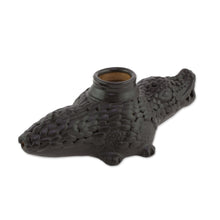 Load image into Gallery viewer, Handcrafted Ceramic Crocodile Decorative Vessel - Cafe Crocodile | NOVICA