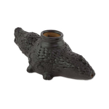 Load image into Gallery viewer, Handcrafted Ceramic Crocodile Decorative Vessel - Cafe Crocodile | NOVICA
