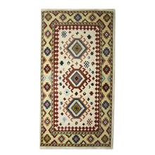 Load image into Gallery viewer, Hand-Tufted Geometric Wool Area Rug (5x8) from India - Heritage and Style | NOVICA