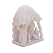 Load image into Gallery viewer, White Huamanga Stone Hand Carved Nativity Sculpture - Beautiful Nativity | NOVICA