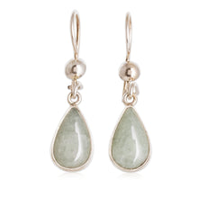 Load image into Gallery viewer, Drop-Shaped Jade Dangle Earrings in Apple Green - Apple Green Tears | NOVICA