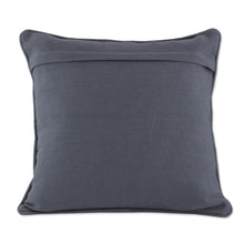 Load image into Gallery viewer, Handwoven Cotton Cushion Cover in Smoke from Guatemala - Ancestral Depictions in Smoke | NOVICA