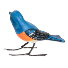 Load image into Gallery viewer, Ceramic Figurine of a Lazuli Bunting Bird from Guatemala - Lazuli Bunting | NOVICA