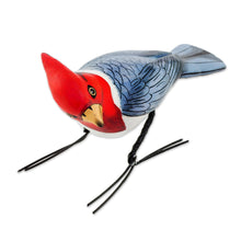 Load image into Gallery viewer, Ceramic Figurine of a Red-Crested Cardinal from Guatemala - Red-Crested Cardinal | NOVICA