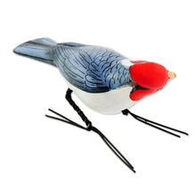 Load image into Gallery viewer, Ceramic Figurine of a Red-Crested Cardinal from Guatemala - Red-Crested Cardinal | NOVICA