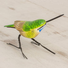 Load image into Gallery viewer, Handcrafted Blue-Throated Hummingbird Ceramic Figurine - Blue-Throated Hummingbird | NOVICA