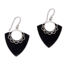 Load image into Gallery viewer, Shooting Arrows Sterling Silver Lava Stone Dangle Earrings - Shooting Arrows | NOVICA