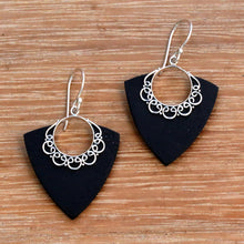 Load image into Gallery viewer, Shooting Arrows Sterling Silver Lava Stone Dangle Earrings - Shooting Arrows | NOVICA
