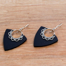 Load image into Gallery viewer, Shooting Arrows Sterling Silver Lava Stone Dangle Earrings - Shooting Arrows | NOVICA