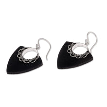 Load image into Gallery viewer, Shooting Arrows Sterling Silver Lava Stone Dangle Earrings - Shooting Arrows | NOVICA
