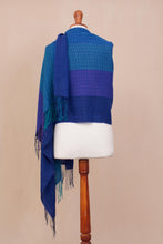 Load image into Gallery viewer, Hand Woven Striped Alpaca Blend Shawl from Peru - Serene Glory | NOVICA