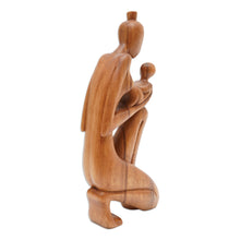 Load image into Gallery viewer, Hand-Carved Suar Wood Newborn Wonder Motherhood Sculpture - Newborn Wonder | NOVICA