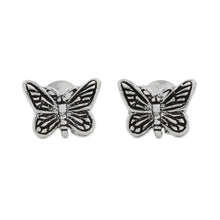 Load image into Gallery viewer, Sterling Silver Butterfly Stud Earrings from Thailand - Prophetic Wings | NOVICA