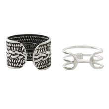 Load image into Gallery viewer, Braid Motif Sterling Silver Ear Cuffs from Thailand - Ties That Bind | NOVICA