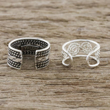 Load image into Gallery viewer, Spiral and Braid Motif Sterling Silver Ear Cuffs - Spiral Melody | NOVICA