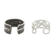 Load image into Gallery viewer, Spiral and Braid Motif Sterling Silver Ear Cuffs - Spiral Melody | NOVICA