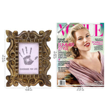 Load image into Gallery viewer, Hand-Carved Natural Mango Wood Ornate Photo Frame 4x6 - Mughal Majesty | NOVICA