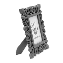Load image into Gallery viewer, Dark Grey Distressed Hand Carved Mango Wood Photo Frame 5x7 - Treasured Memories | NOVICA