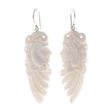 Load image into Gallery viewer, Bone Dangle Earrings of a Sibetan Woman from Bali - Sibetan Woman | NOVICA
