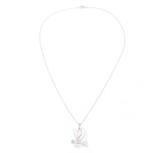 Load image into Gallery viewer, Handcrafted Sterling Silver Filigree Dove Pendant Necklace - Peace and Grace | NOVICA